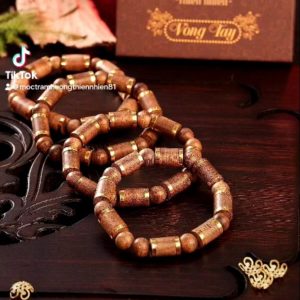 Vòng Trầm Trúc Indo Bọc Vàng 12K