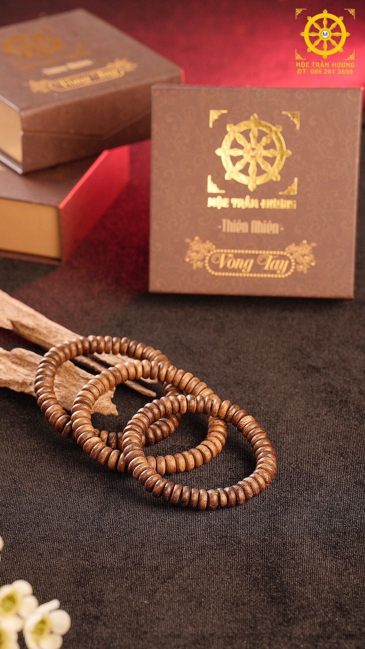 Vòng Trầm Hương Indo Thiết Kế Nút Đơn Giản Tinh Tế