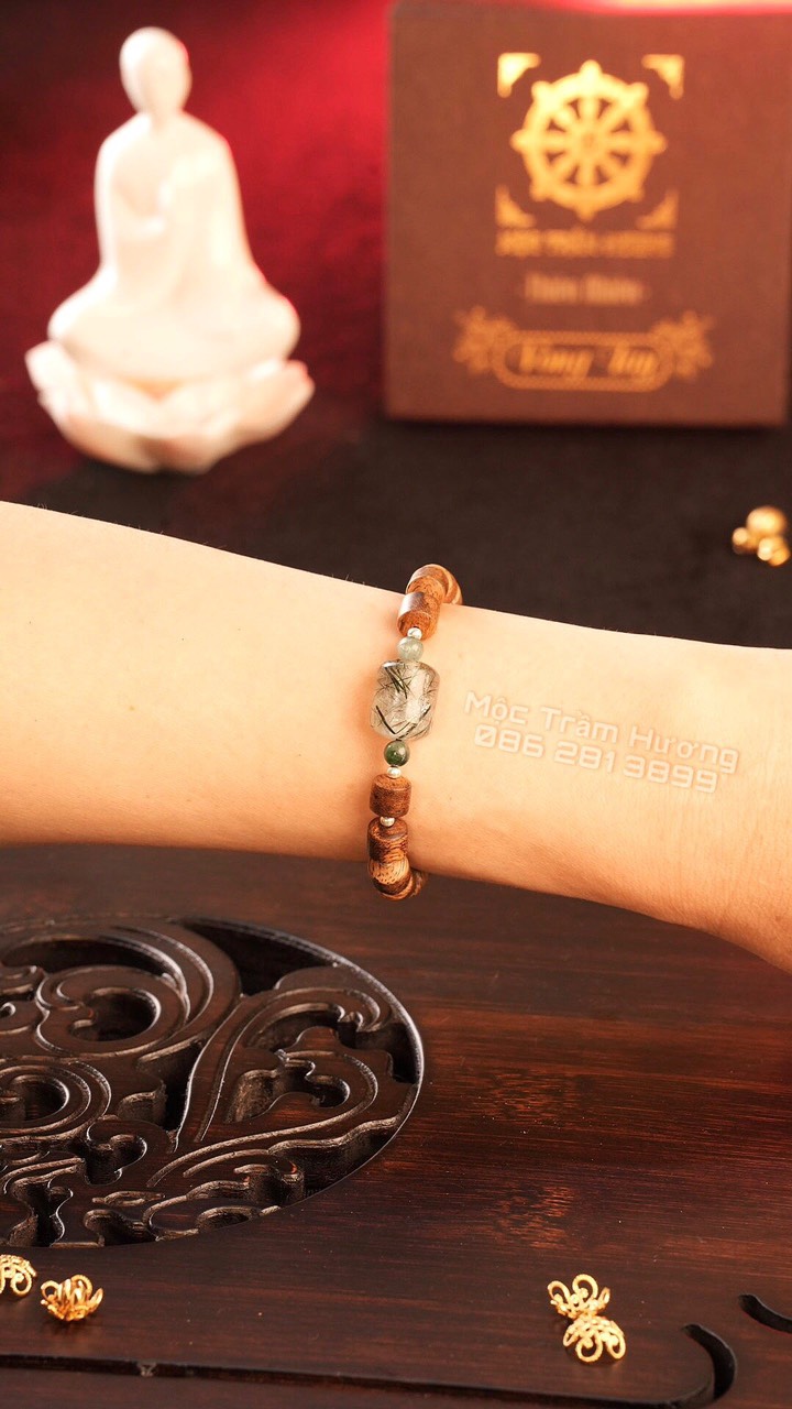 Trầm Hương Indo Mix Bi Bạc lu Thạch Anh Tóc
