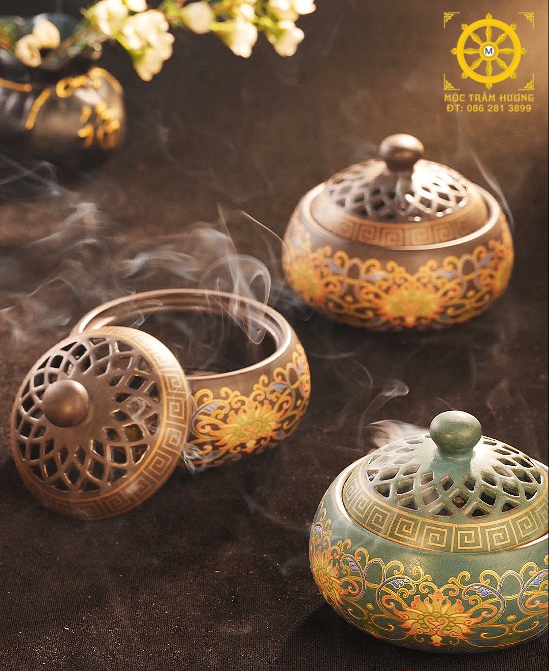 Lư gốm xông trầm cao cấp.